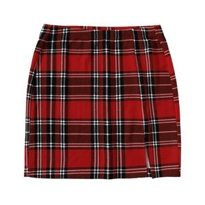 NWOT Women's Tartan Plaid High Waist Bodycon Mini Skirt